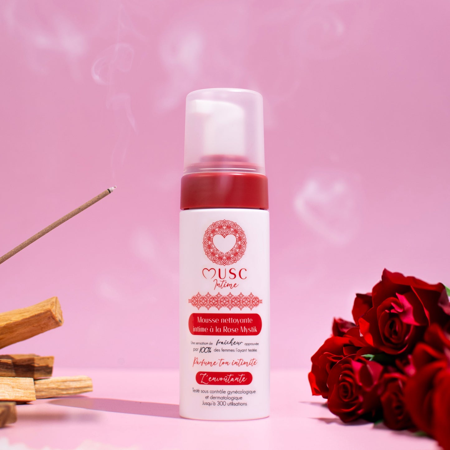 Mousse nettoyante intime à la Rose Mystik - L'Envoûtante (150ml)